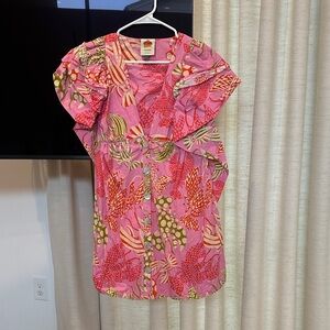 FARM Rio Pink and Green Mini Dress